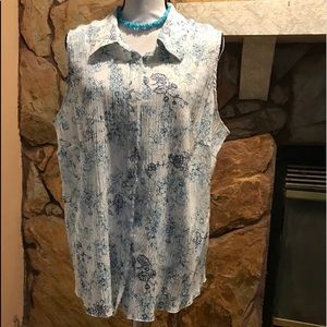 Light blue, navy and white shirt